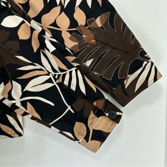 Laura Ashley Brown Floral Embroidered Canvas Jacket Women’s Medium Lined Cotton - Picture 7 of 8